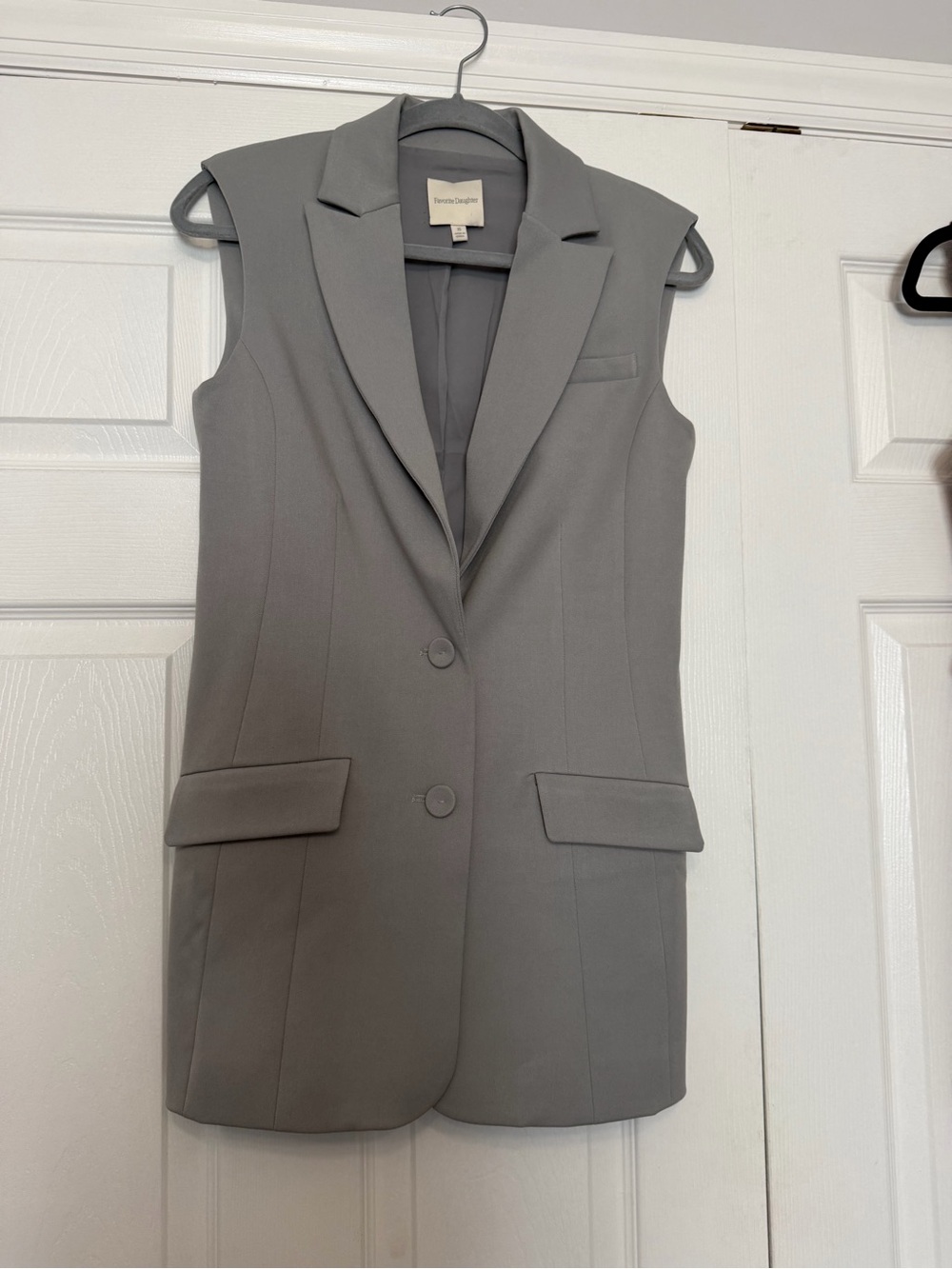 Favorite Daughter Sleeveless Gray Blazer Dress